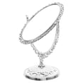 thumbnail image 4 of Espejo de tocador vintage elegante espejo de escritorio pequeño ovalado diseñado para maquillaje espejo de tocador decorativo para tocador espejo de maquillaje de mesa giratorio de doble cara, 4 of 7