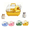 #05319260611013A2 Yellow, variant on Portable Pet Carrier Cage, Decorative Cat Ear Shape Living Space with Exercise Wheel, Water Bottle & Hideout for Small Rodents