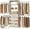 White Oak, variant on Aheaplus Closet System, 4-9Ft Closet Organizer with 4 Wooden Drawers, Wood Closet Organizer System with Tower, Walk-in Closet Organizer Wardrobe Clothes Rack with 4 Hanging Rods, Garment Rack, White