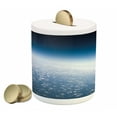 thumbnail image 1 of Space Piggy Bank, Aerial Atmosphere View of the Planet Earth with Moon Satellite World Horizon Picture, Ceramic Coin Bank Money Box for Cash Saving, 3.6" X 3.2", Pale Blue, by Ambesonne, 1 of 4