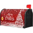 thumbnail image 3 of Merry Christmas Mailbox Covers Magnetic Standard Size 25.5" X 21" Winter Snowflake Pine Mailbox Wraps Holiday Xmas Letter Post Box Cover for Home Garden Outdoor Yard, 3 of 6