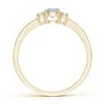 thumbnail image 2 of ANGARA Natural Classic Three Stone Aquamarine and Diamond Ring in 14K Yellow Gold for Women (Size-4mm) | March Birthstone, Birthday, Anniversary, Jewelry Gift for Women | Natural Aquamarine Ring, 2 of 9