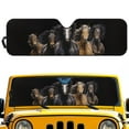 thumbnail image 2 of Uorisanigo Windshield Sun Shade Compatible with 2018-2023 Jeep Wrangler JL 4XE Gladiator JT Foldable Windshield Sun Visor Front Window UV Blackout Shades (Brown Western Horse), 2 of 7