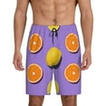 thumbnail image 2 of Rocae Yellow Lemon And Orange for Men's Soft Sleep Pajama Shorts, Waistband and Pockets, 2 of 9