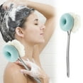 thumbnail image 4 of Long Handle Bath Brush | Soft Bristles & Exfoliating Back Scrubber | 2-in-1 Double-Sided Design | 38cm Extended Reach | Includes Hanging Loop for Drying, 4 of 4