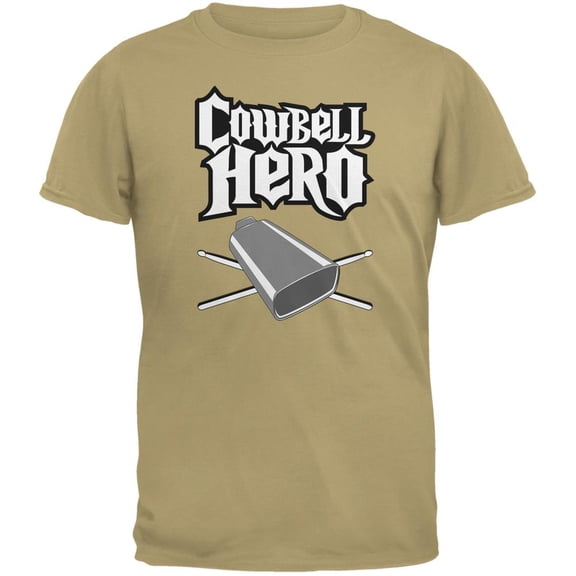 Cowbell Hero Tan Adult T-Shirt