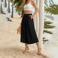 thumbnail image 3 of BLVB Women's Wide Leg Palazzo Capri Pants Lounge Cropped Pants with Pockets Light Weight Comfy Beach Vacation Clothes, 3 of 4