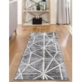 thumbnail image 7 of Unique Loom Matrix Trellis Collection Area Rug - Geometric (3' x 10' Runner Gray/Ivory), 7 of 7