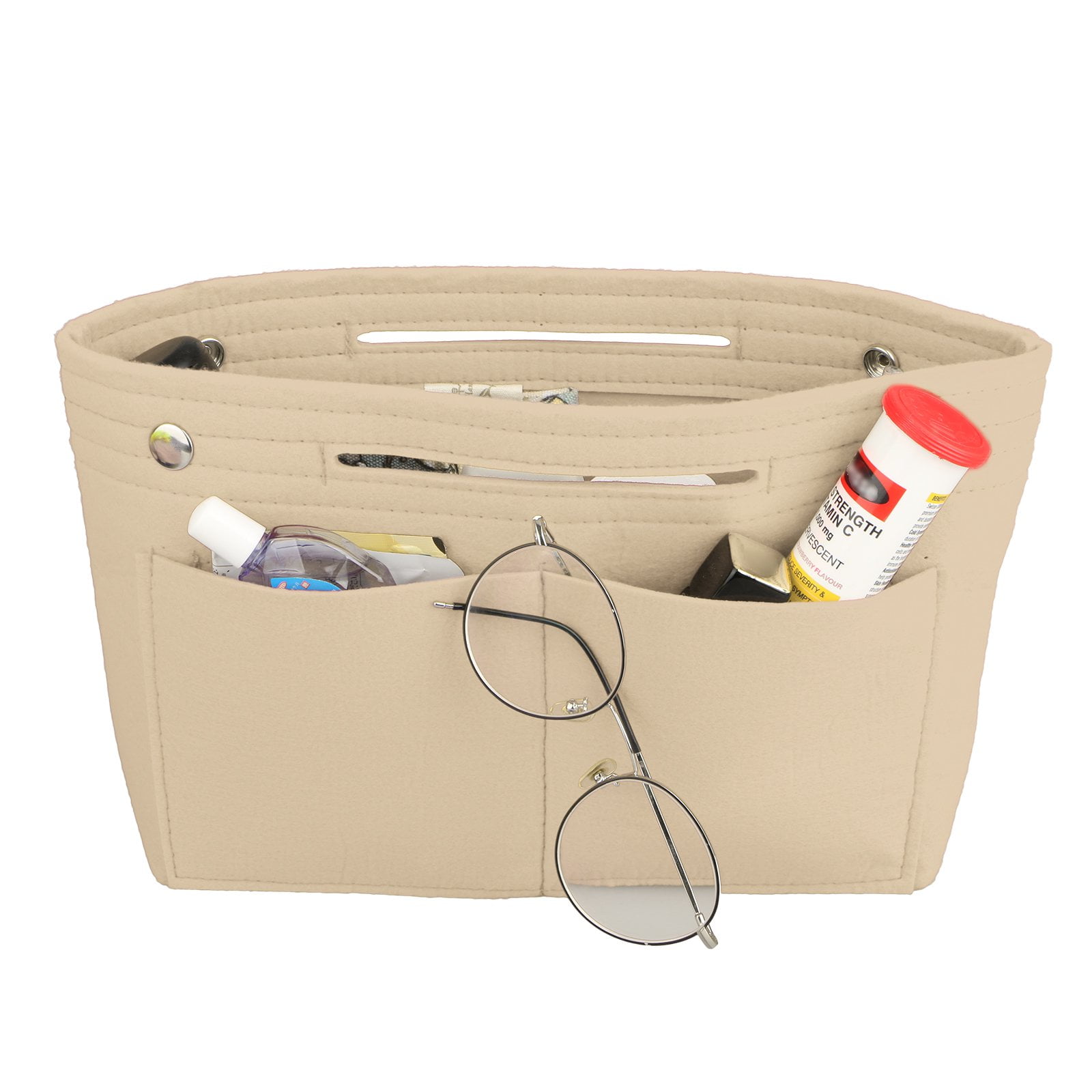 CNKOO Travel Makeup Bag, Women Cosmetic Bag Insert Organizer Toiletry Bag,  Multi Pockets Handbag Organizer Felt Fabric,Adapted in LV Speedy,Birkin