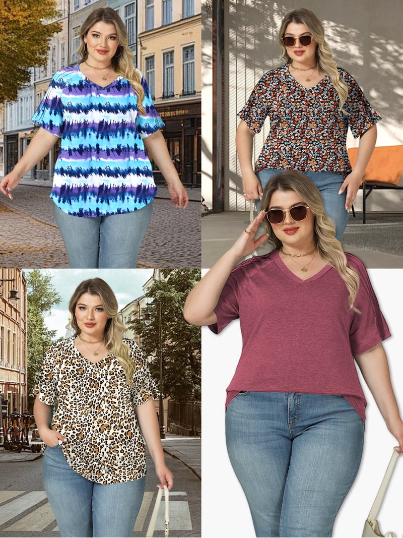 CiCiBird Women's Button Down Print Shirt - V Neck Puff Sleeve Blouse For Summer