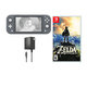 thumbnail image 1 of Nintendo Switch Lite Handheld Console Gray Refurbished Bundle with The Legend of Zelda: Breath of the Wild Game, 1 of 5