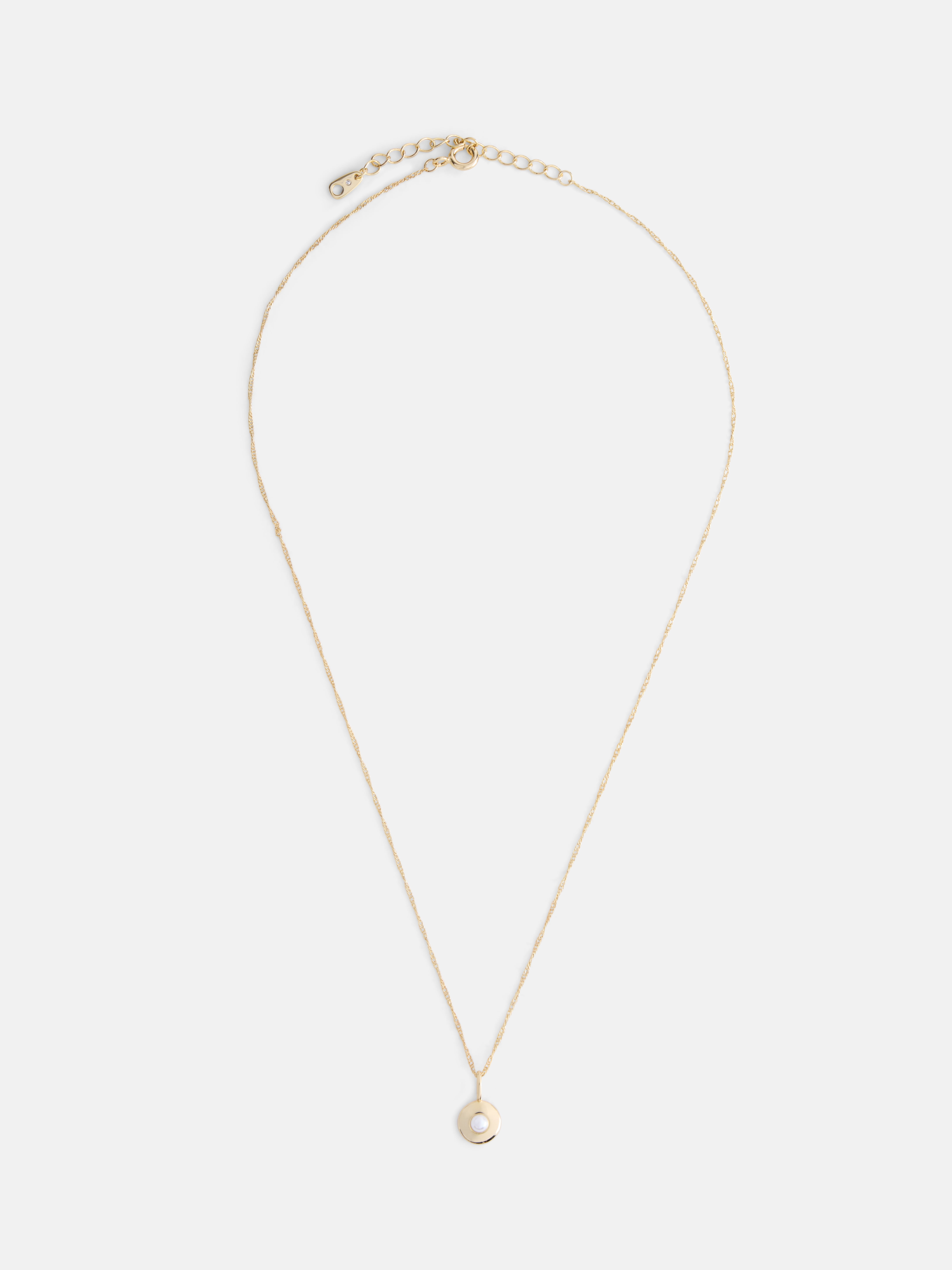 Free Assembly Women's Demi Fine 14K Gold Plated Simulated Pearl June Birthstone Necklace, 16" + 2" Extender