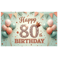 thumbnail image 4 of Elegant Crown  Banner Decorative Milestone 80th Celebration for Birthday Party Event Indoor, 4 of 8