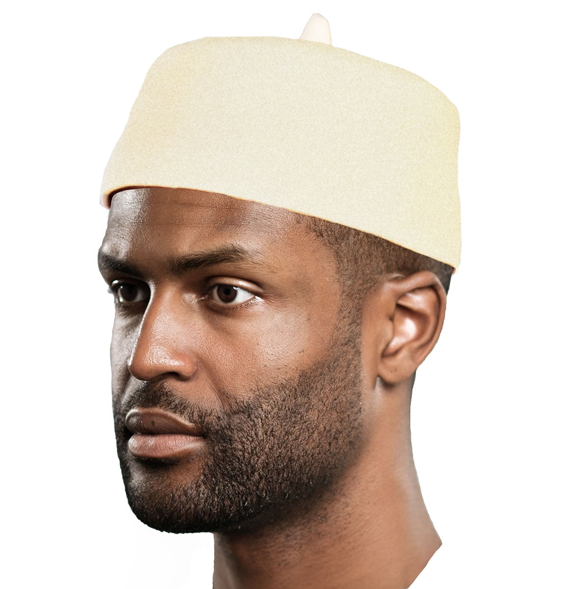 Fez men's hat Kente pattern on cotton blend new large  size  7 1/4 Kufi 