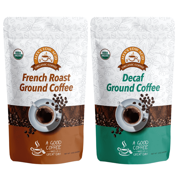 Alex's Low Acid Organic Coffee - Fresh Ground Variety Pack (12oz)