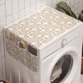 thumbnail image 1 of Retro Washing Machine Organizer, Geometrical Dot Themed Repeating Pattern with Big and Little Rounds, Anti-slip Fabric Top Cover for Washer and Dryer, Dark Sand Brown White, by Ambesonne, 1 of 1