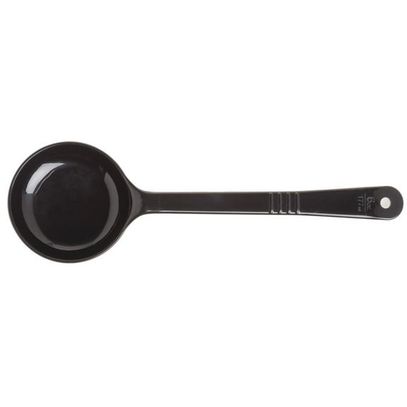 Carlisle Measure Miser 6 oz Black Plastic Solid Long Handle Portion Control Spoon - 13 1/4"L
