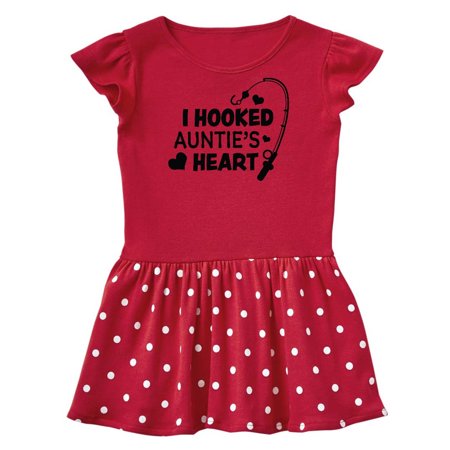 

Inktastic I Hooked Auntie s Heart with Fishing Rod Gift Baby Girl Dress