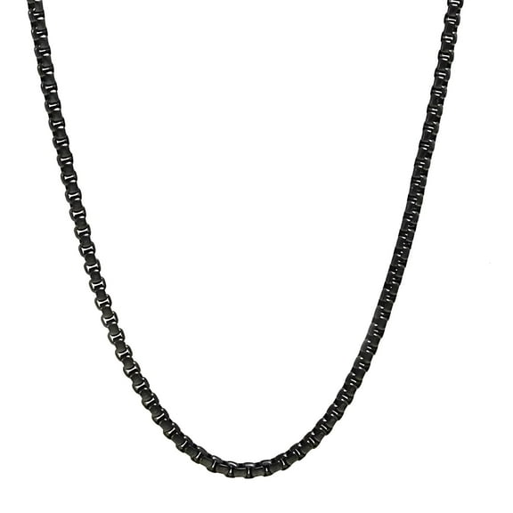 Black Rolo Chain For Women or Men 18" Length 3mm Width Lobster Clasp Ginger Lyne Collection