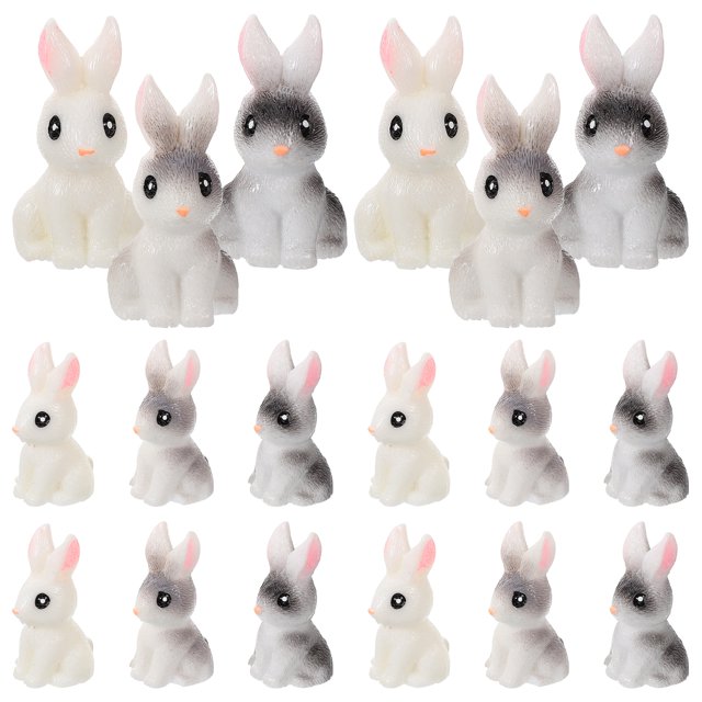Modelos de conejo de resina de 30 piezas Pequeñas figuras de conejo de Pascua adornos de conejo