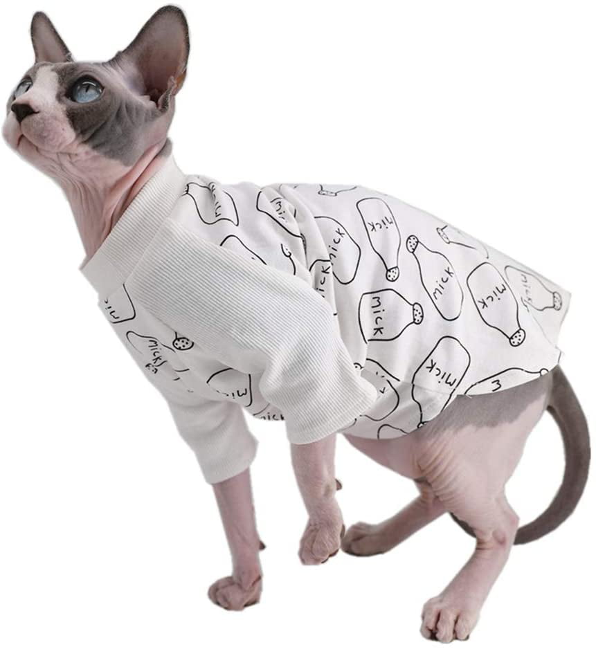 Sphynx Cat Clothes Hairless Cat Clothes Devon Clothing Autumn Winter Fleece-Lined Warm Cats Jacket for Small Dog Cat Hoodie XS 