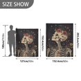 thumbnail image 6 of Yayeee Throw Blanket for Couch Soft Warm 60" x 80" Sofa Chair Bed Decoration, Skeleton with Flowers Pattern, 6 of 7
