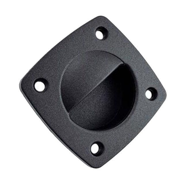 Bote 2,32 ''pulgadas cuadrado tirante manija negro Nylon para RV bote cubierta escotilla puerta pequeña sala cajón ferretería empotrado MONTAJE de Yotijar tirador de puerta empotrado
