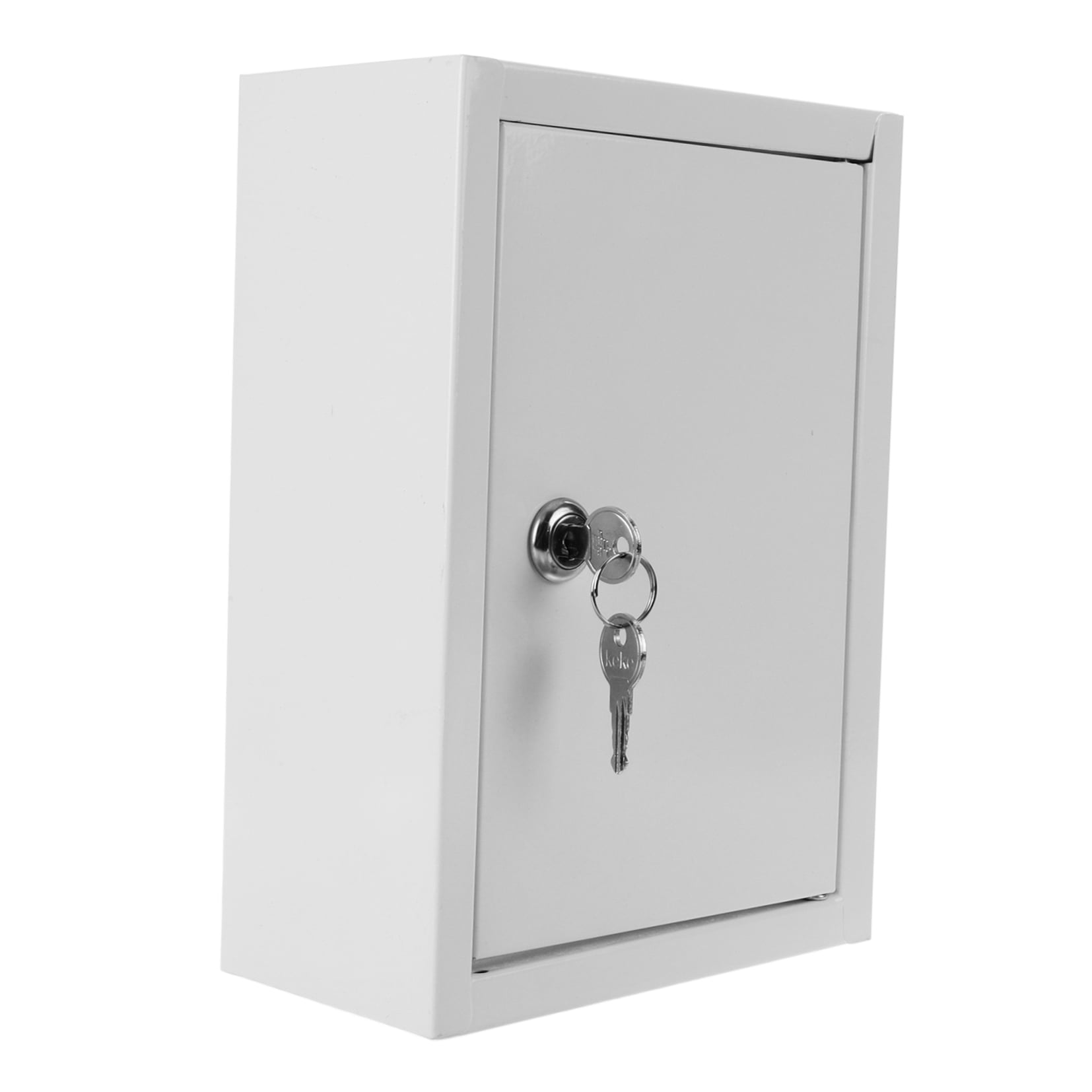 ELAYARD White Wall-Mounted Locking Mailbox, Painted Steel, Secure Mail Storage for Home, Office, and Outdoor Use, 1 Set