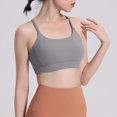 thumbnail image 5 of Women's Sports Bra Sports Bra Vest Push-Up Yoga Fitness Sports Bra With Removable Chest Pad Bras for Women Gray L, 5 of 6