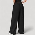 thumbnail image 5 of Women's Wide Leg Lounge Pants with Drawstring Waist and Relaxed Fit for All-Day Comfort - X Large, Black, 5 of 7
