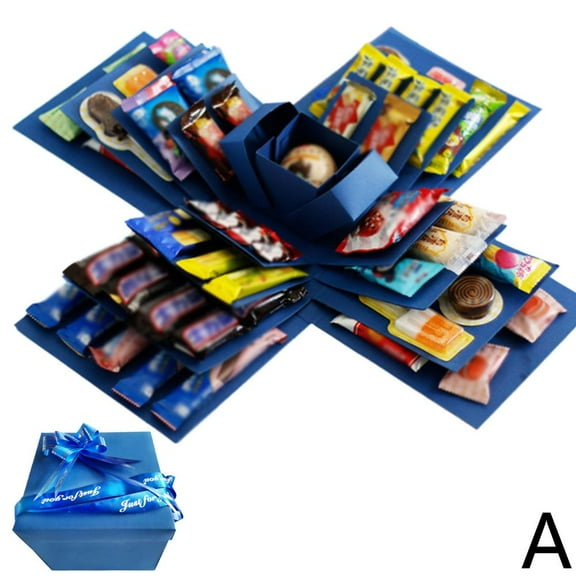 Explosion Box DIY Gift, 5 Layer Creative Candy Surprise Boxs,DIY Explosion Gift Box for Love Memory,Scrapbook,Photo Boxs,Handmade Scrapbooking Case for Birthday,Anniversary,Wedding or Valentines Day