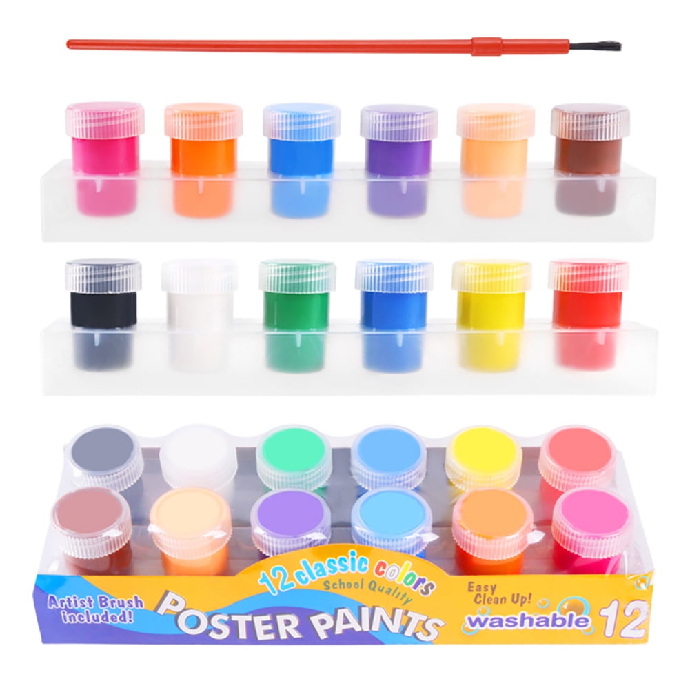 Paints Vibrant Colors Washable Gouache Paint Doodle Set for Kids Colourful Creative Finger Paints 6/12 Colors/Set Children Finger Painting