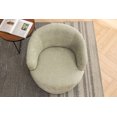 thumbnail image 3 of 360 Degree Chenille Swivel Chair, Modern Barrel Club Armchair with Metal Base for Living Room Bedroom,  Light Green, 3 of 7