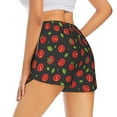 thumbnail image 3 of Disketp Tomatoes1 Print Women's Shorts Workout Shorts for Athletic Gym Running Shorts with Phone Pockets Medium, 3 of 8