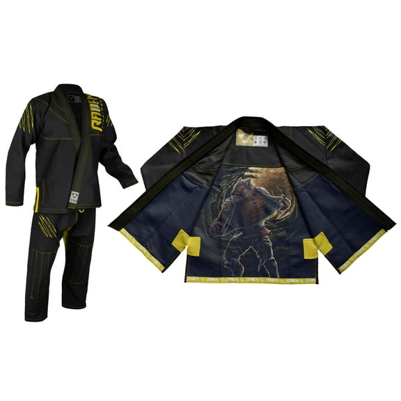 Raven Fightwear Men's BJJ Horror Werewolf Jiu Jitsu Gi Black