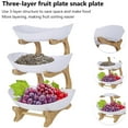 thumbnail image 4 of Tier Fruit Basket, 3 Tier Ceramic Fruit Rack With Natural Bamboo Stand For Fruits, Cakes, Candy 35*15Cm (White), 4 of 5