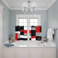 thumbnail image 3 of Red Black Grey Geometric Kitchen Curtains Small Short 39 Inch Length, Modern Abstract Art Luxury Grommet Top Bedroom Living Room Curtains, Light Filtering Cafe Curtain Drapes 2 Panels Set 55''x39'', 3 of 9
