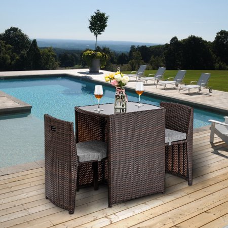 Bistro Patio Sets On Clearance 3 Piece Brown Wicker Patio Bar Set