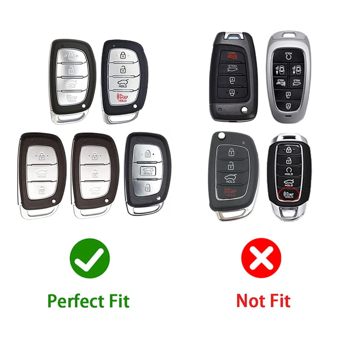 Zinc Alloy Gradient Glass Back Cover Key Fob Case Holder Shell Accessories Compatible for Hyundai Elantra Ioniq Sonata Tucson Elantra GT Keyless Entry Smart Key Case