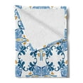 thumbnail image 2 of European Soft Flannel Fleece Throw Blanket, Roman Tile and Mosaic Design with Famous Eastern Inspired Image Print, Cozy Plush for Indoor and Outdoor Use, 50" x 60", Blue Yellow, by Ambesonne, 2 of 5