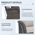 thumbnail image 6 of Giantfurnni 3PCS Patio Wicker Furniture Set Outdoor Rattan Swivel Rocking Chairs with Side Table Outdoor Glider Rocker Bistro Set with Cushions, 6 of 10