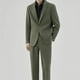 thumbnail image 2 of Conjunto de 2 piezas para hombre, color sólido, tendencias juveniles, disfraces, pantalones de ceremonia, trajes y blazers completos para hombre, ropa clásica elegante, 2 of 5