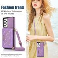 thumbnail image 3 of Tarise Galaxy A53 Wallet Case Cover for Women Men, Glitter PU Leather Crossbody/Shoulder Strap RFID Blocking Kickstand Magnetic Clasp Phone Case for Samsung Galaxy A53 5G 6.5 inch 2022, Purple, 3 of 10