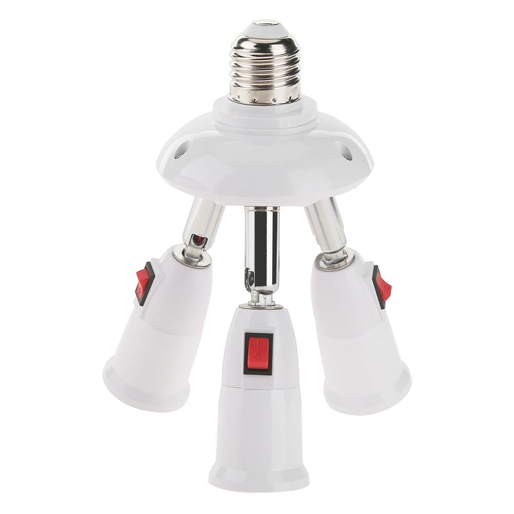 E27 Splitter 3/4 Heads Lamp Base Adjustable LED Light Bulb Holder Adapter Socket 