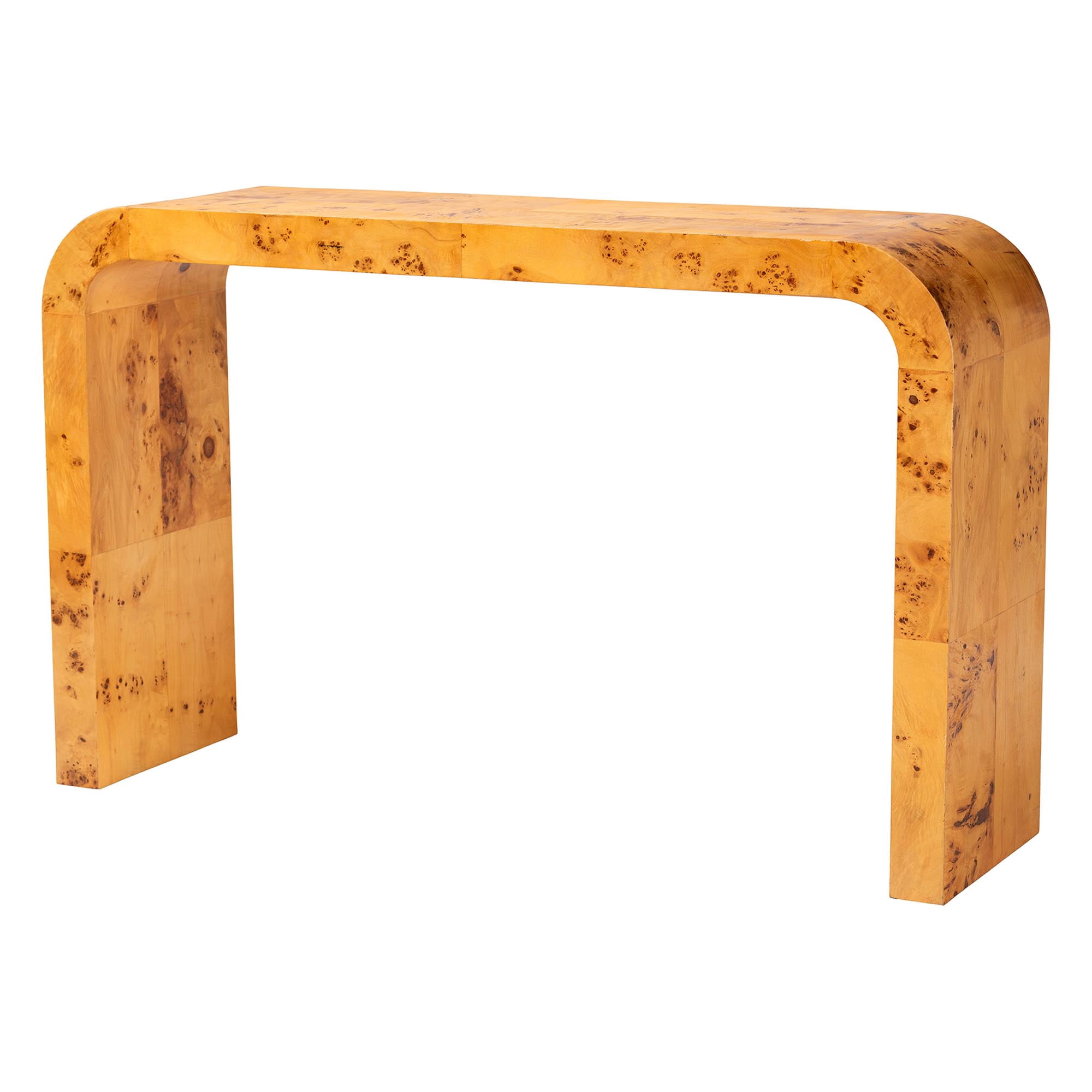bali & pari Revelle Modern Console Table, Light Mappa Burl