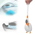 thumbnail image 3 of Cute Swan Toilet Bowl Brush with Holder, Long Handle Toilet Cleaner Scrubber Set for Bathroom Deep Cleaning & Decor(White), 3 of 9