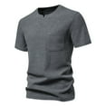 thumbnail image 1 of Hiiyo Men's T-Shirt Solid Color Short Sleeve T Shirt Undershirt Top Casual Active Tee, 1 of 7