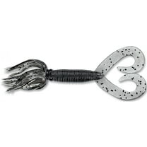 Yamamoto Double Tail Hula Grub 5" Smoke/Lg Black Flake