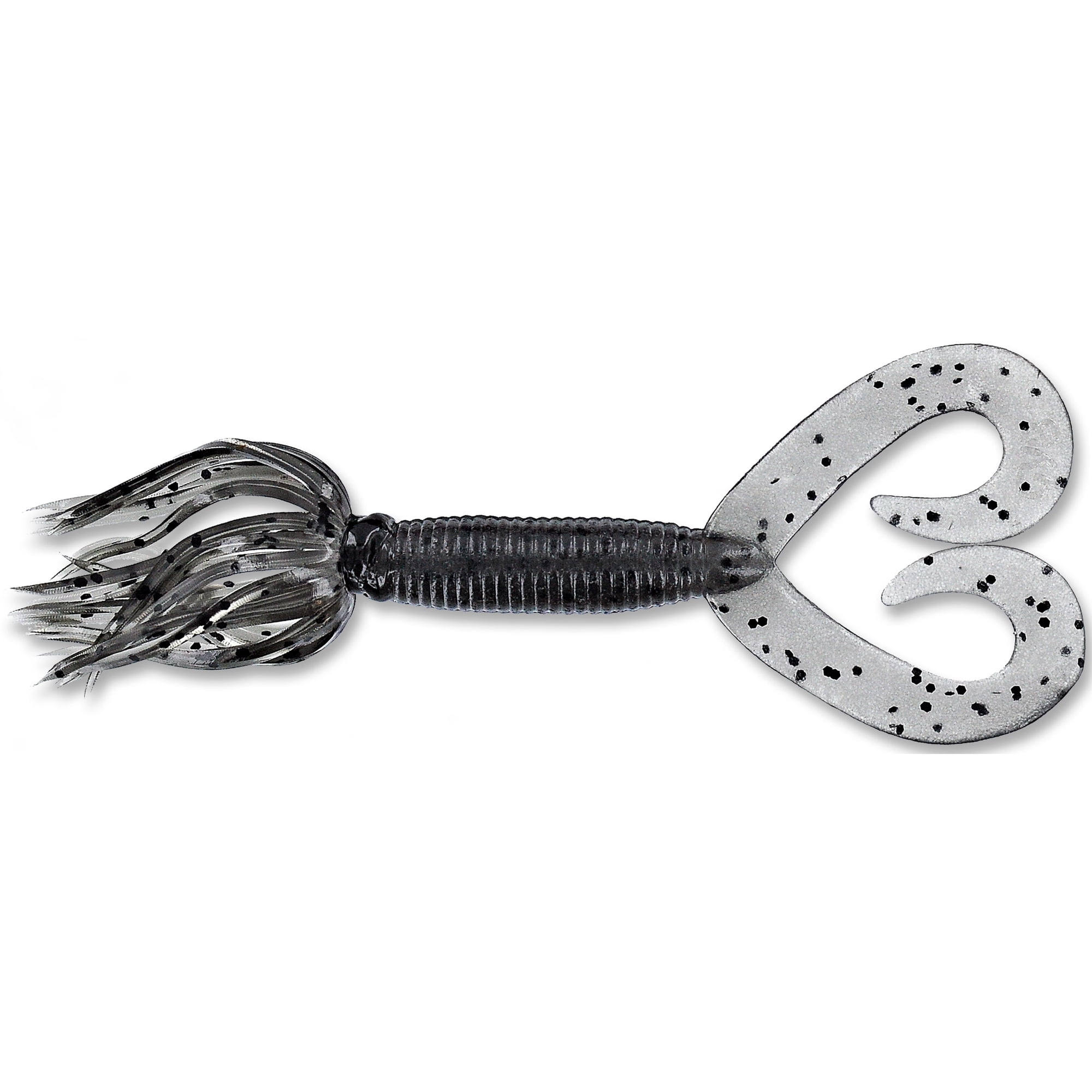 Yamamoto Double Tail Hula Grub 5 Smoke/Lg Black Flake