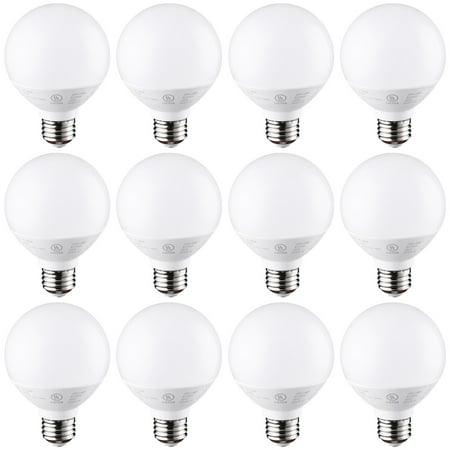 

TORCHSTAR 12-Pack Dimmable G25 LED Light Bulb Vanity Globe Bulbs for Bathroom Mirror 6W (40W Eqv.) 450LM UL & Energy Star Listed E26 Base Warm White 3000K Round Frosted Decorative Bulb